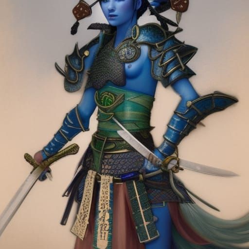 Female Triton Samurai in Shogun Armor