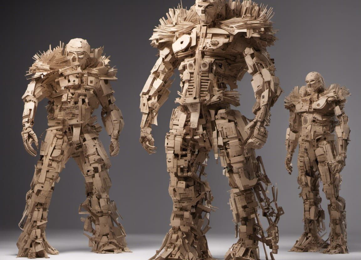 Recycled Cardboard Warriors