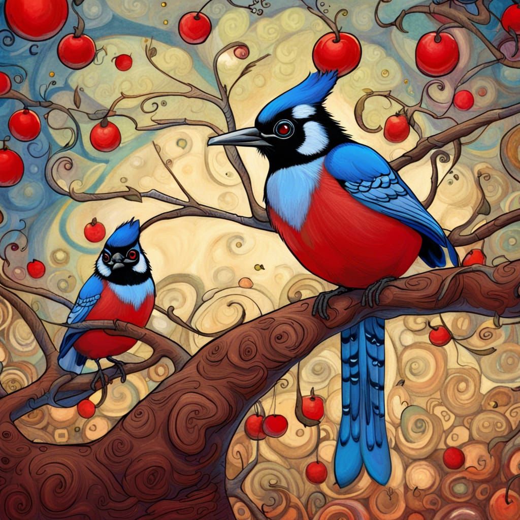 Blue Jays crossed with red robins