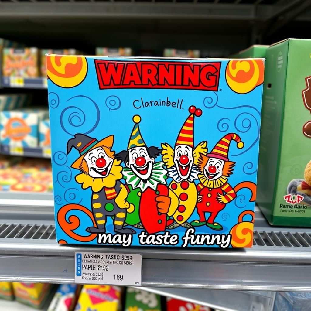 Clown biscuits (care: may taste funny)