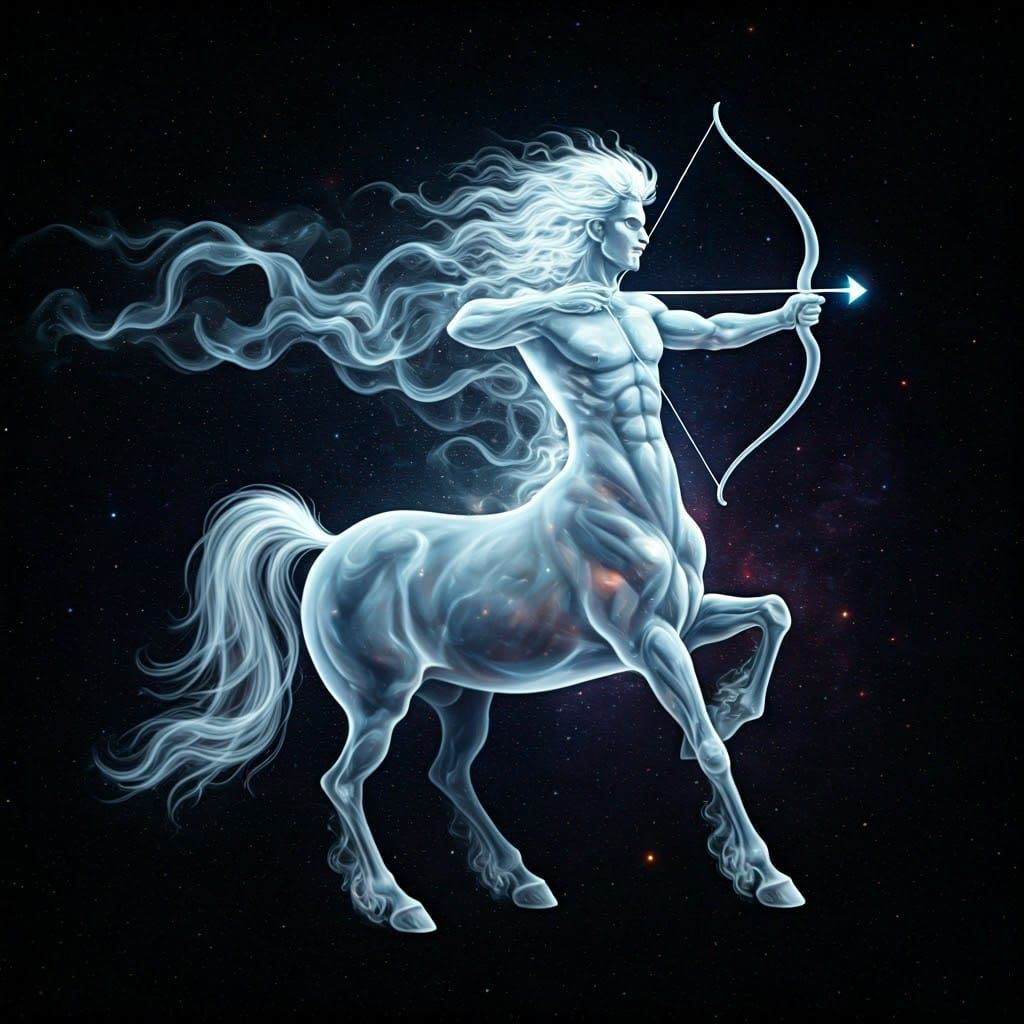 Ethereal Sagittarius Centaur in Cosmic Starscape