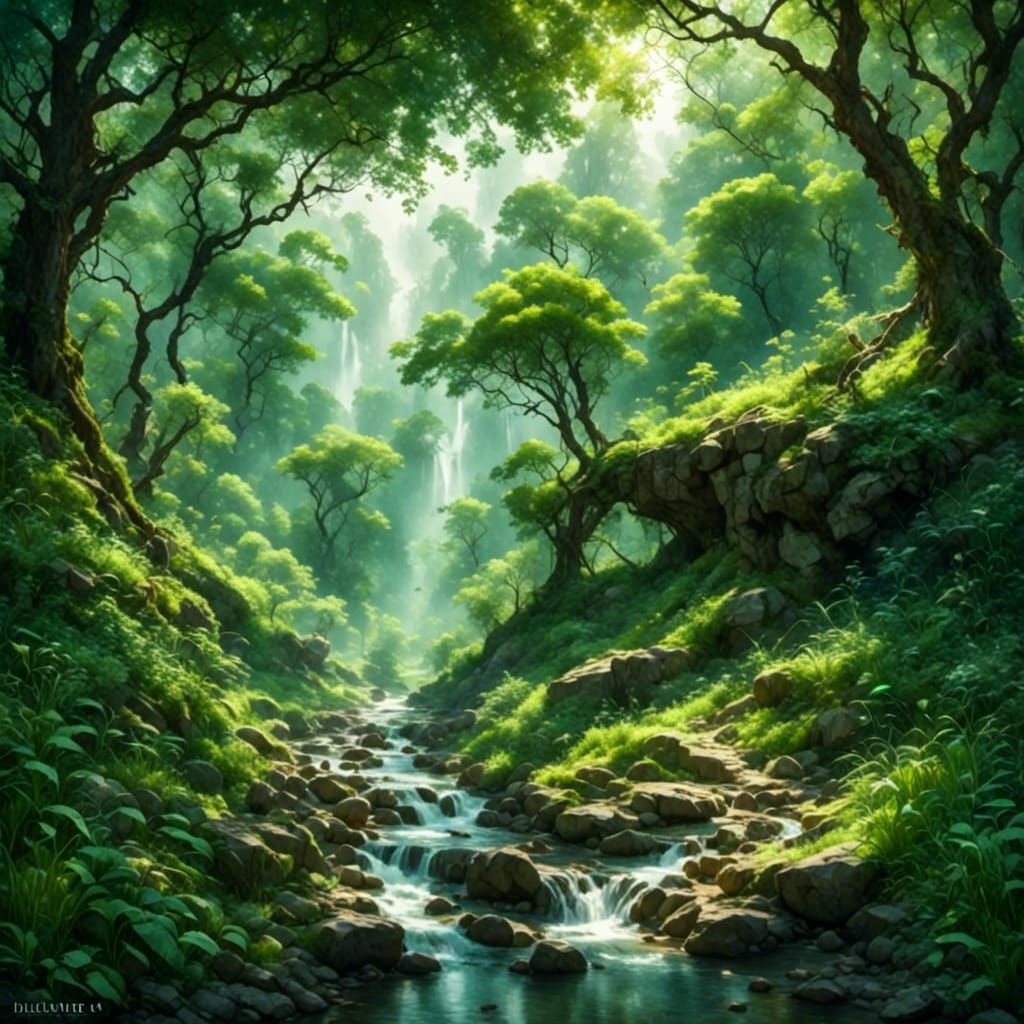 Silhouette in Watercolor with Fantasy Glow