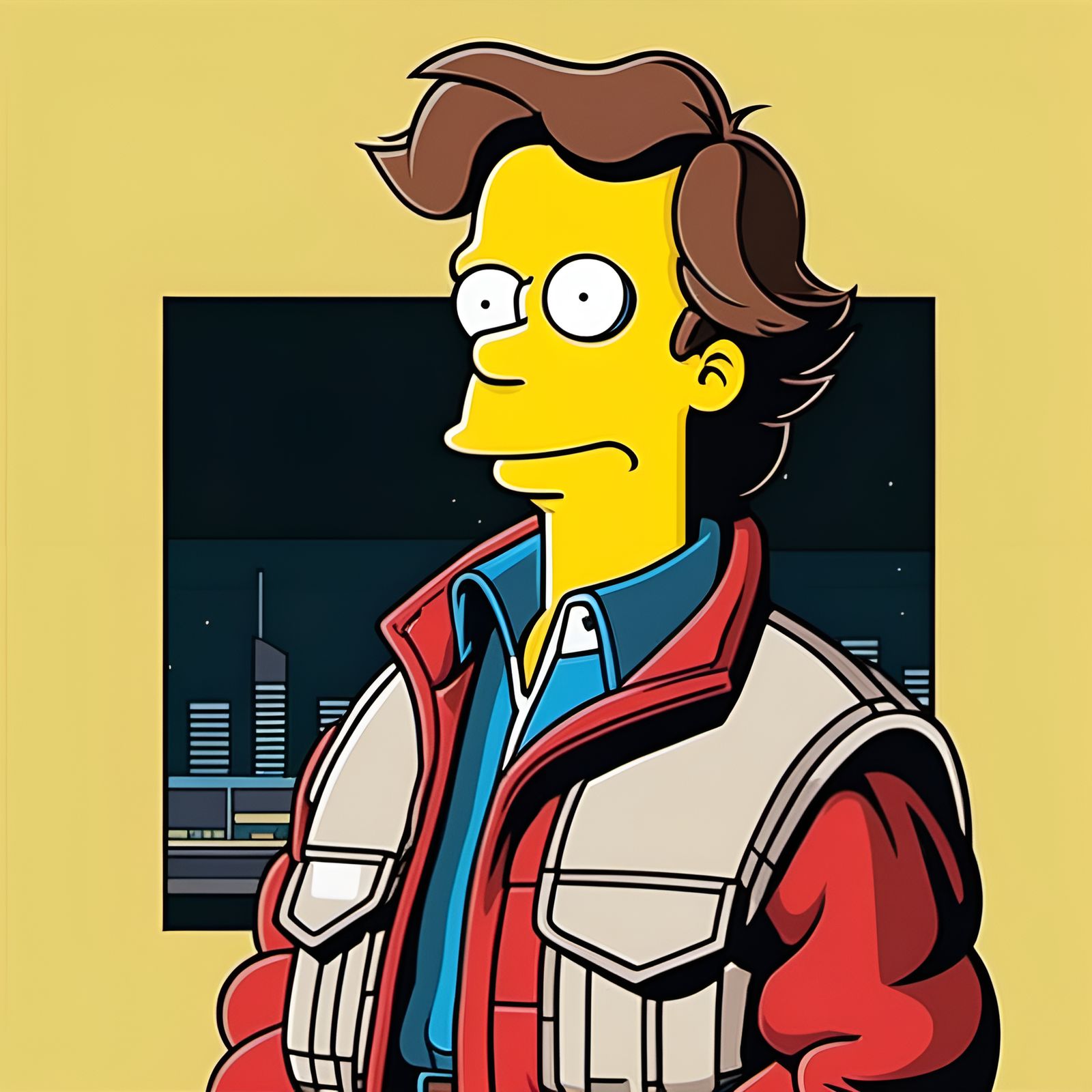 Marty McFly as a Simpsons Character