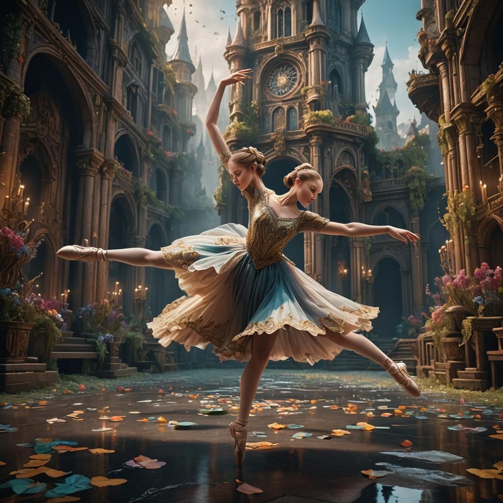 Fantastical Ballet Performance in Detailed Matte Painting
