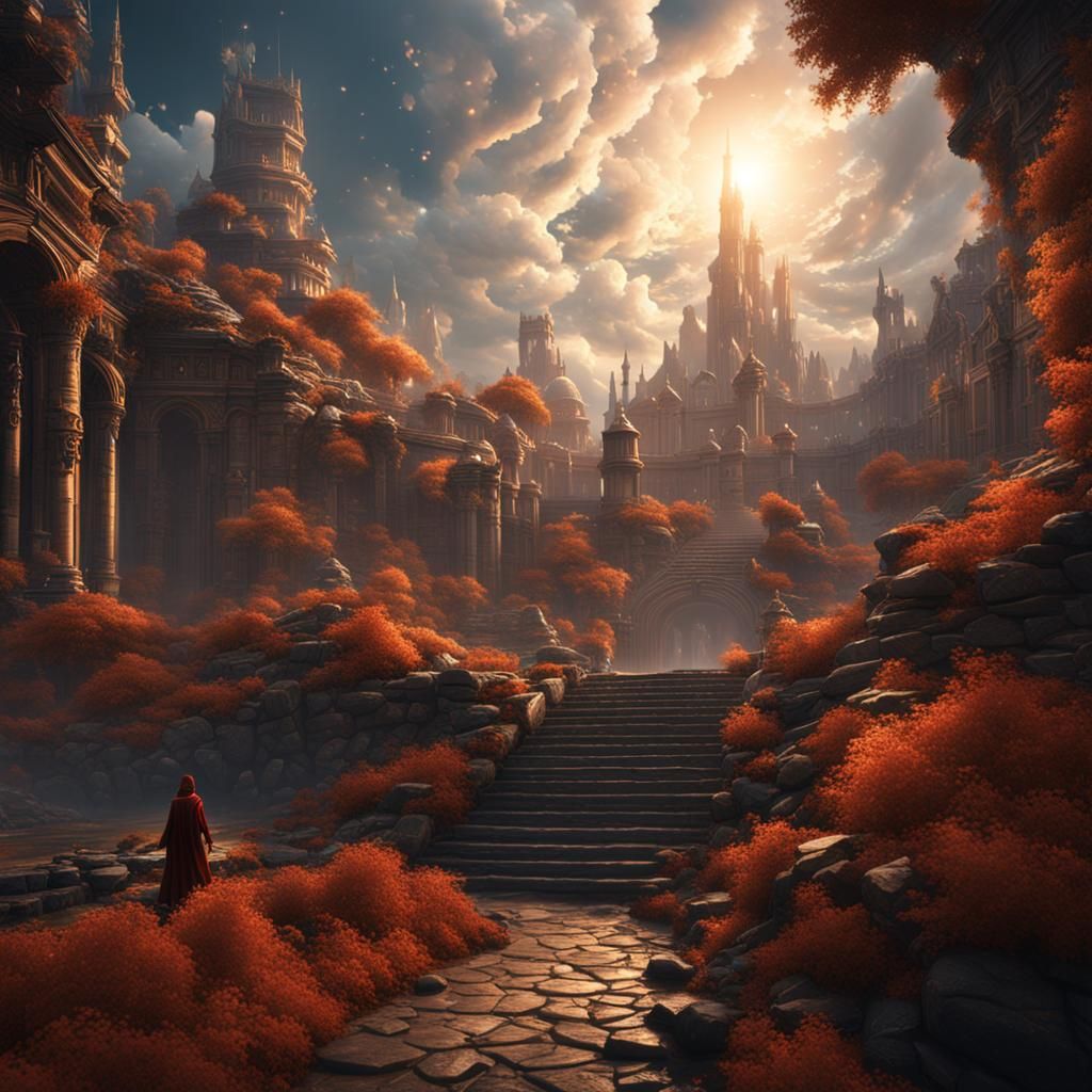 Angel Holding Heaven: Detailed Matte Painting