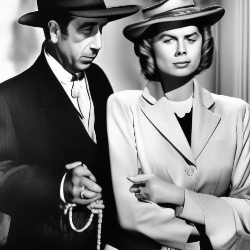 Casablanca Scene with Humphrey Bogart and Ingrid Bergman