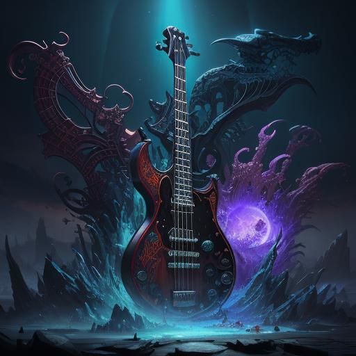 Fantastical Musical Instruments in Detailed Matte Painting