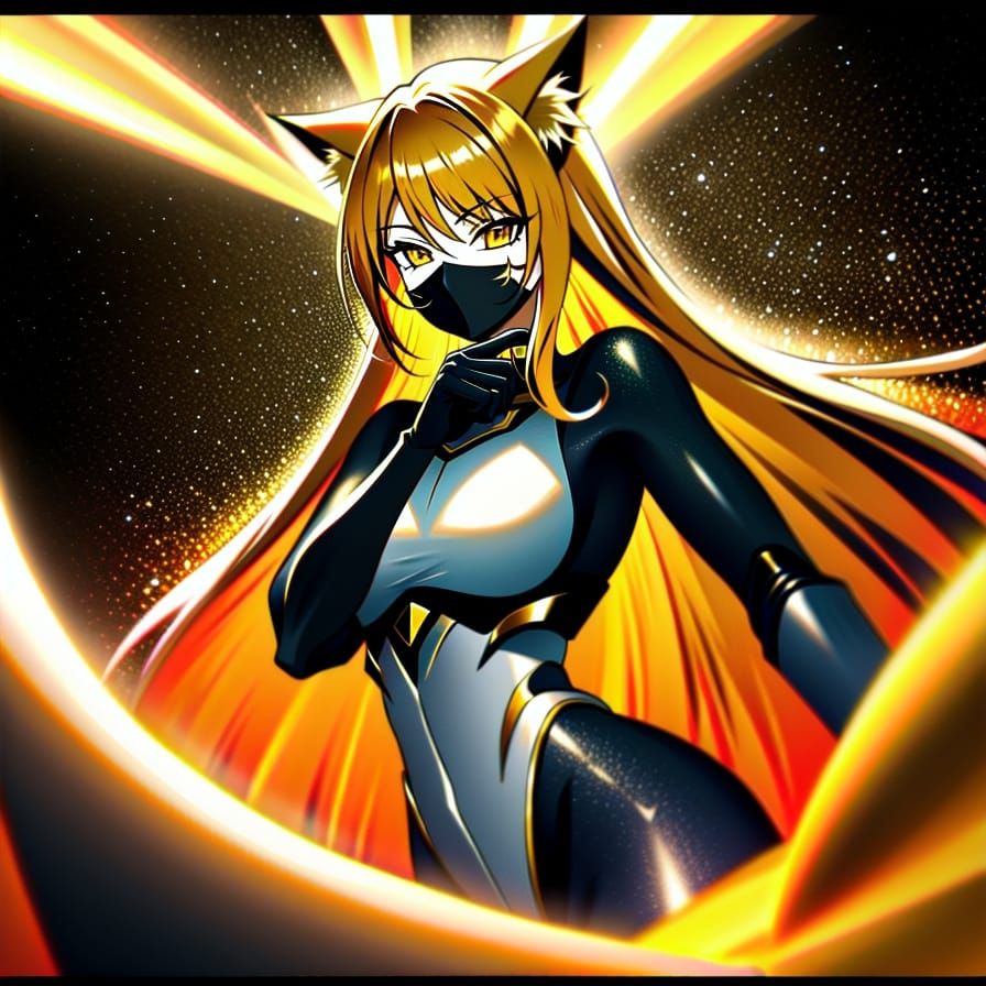 Anime Girl Fighting Demons in Vibrant Digital Art