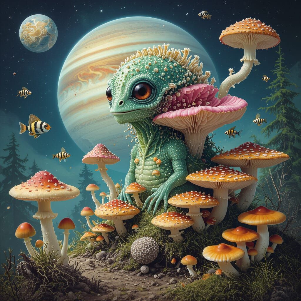 Alien Exoplanet Evolution: Xenobiological Hybrid Species