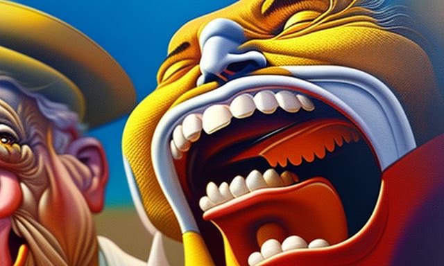 Laughing Old Men: Cel-Shaded Album Cover Art