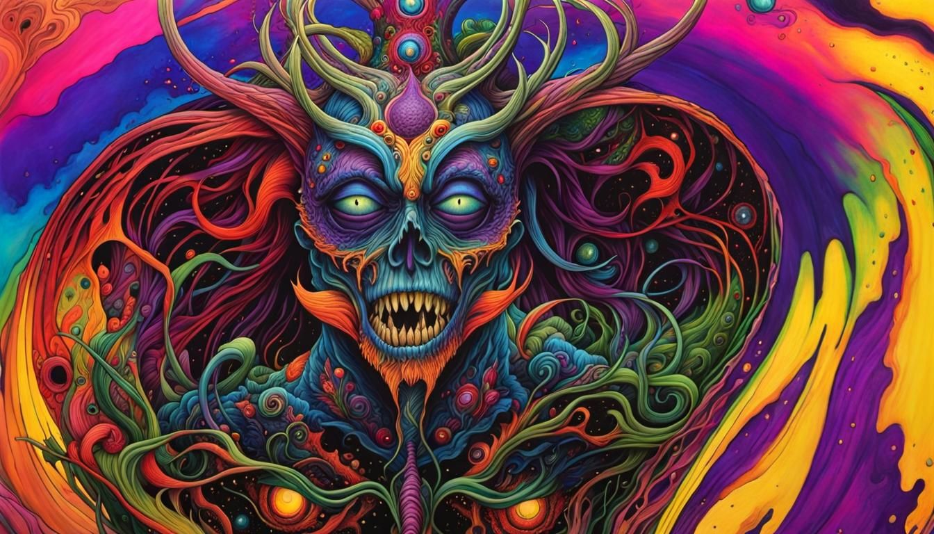 Psychedelic Horror Art in Gothic Colors