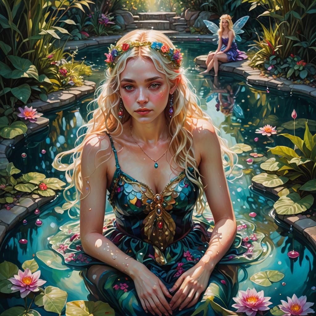 Crystalline Woman and Faerie Princess in Art Nouveau