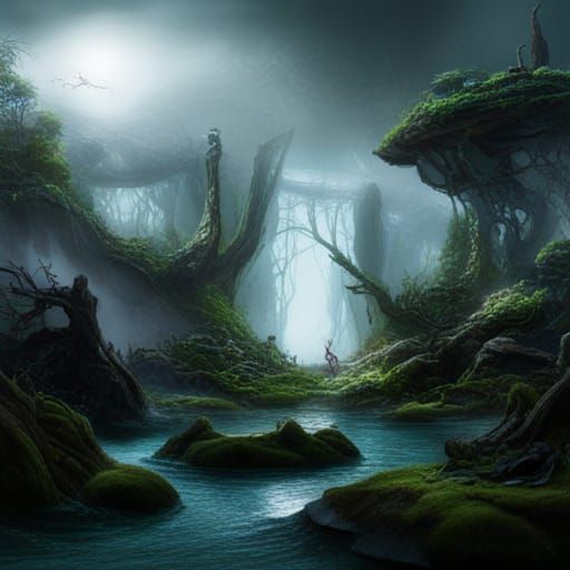 Fairy in Terrarium: Digital Matte Painting