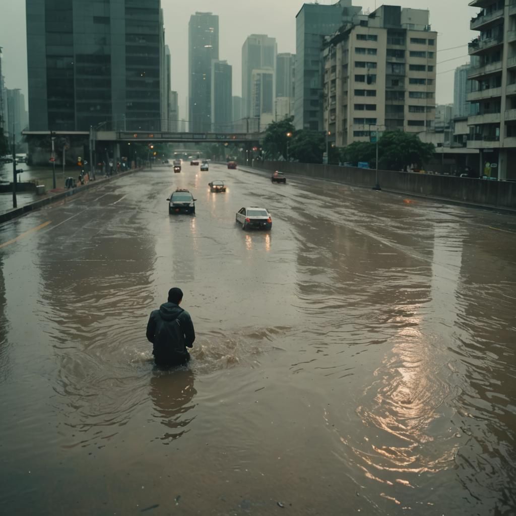 Submerged City: A Cinematic Vision of Urban Disaster