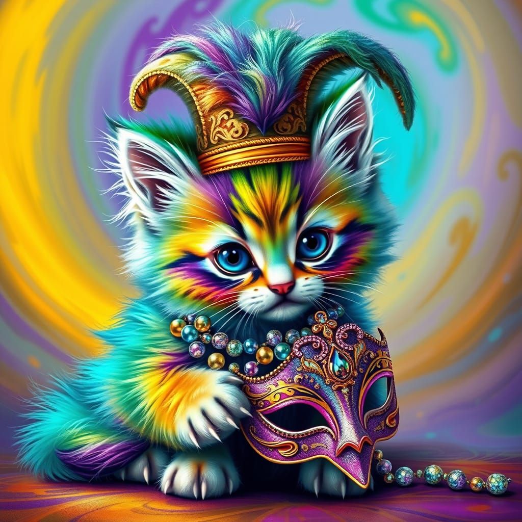 Mardi Gras Kitten