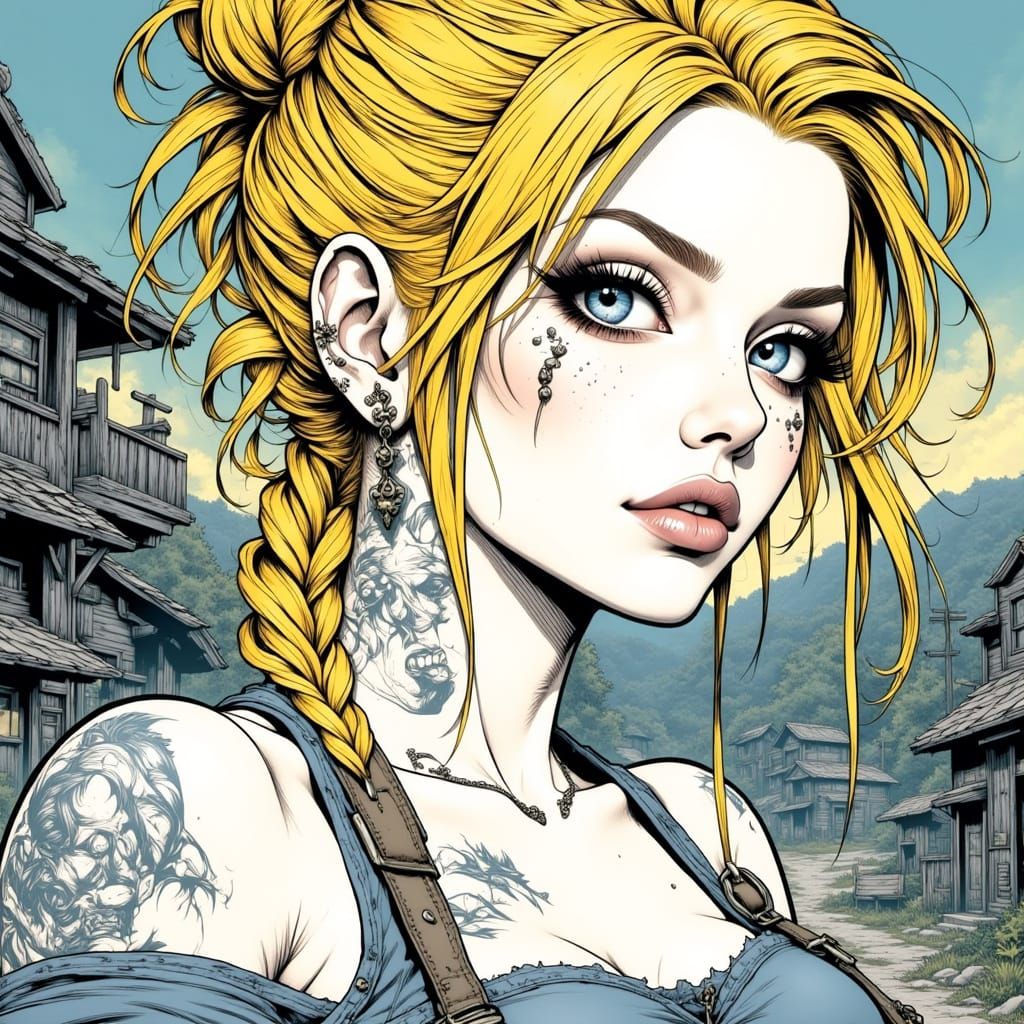 Cyberpunk Warrior Woman