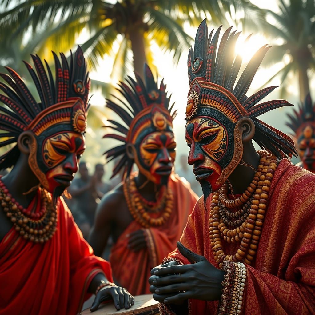 Yoruba Ritual Dance with Elaborate Masks