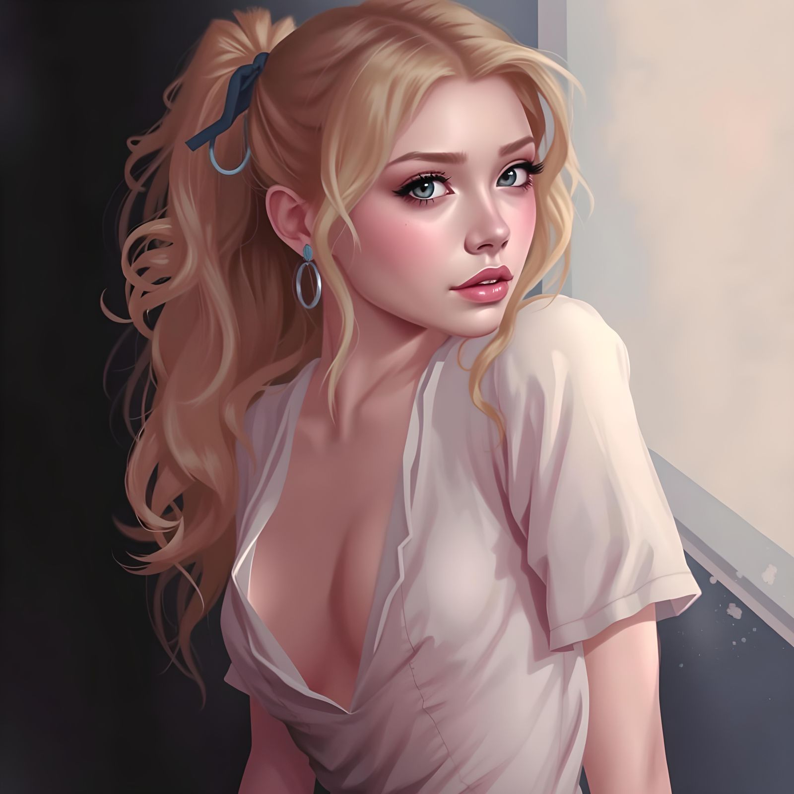 Tall Blonde in Short Dress