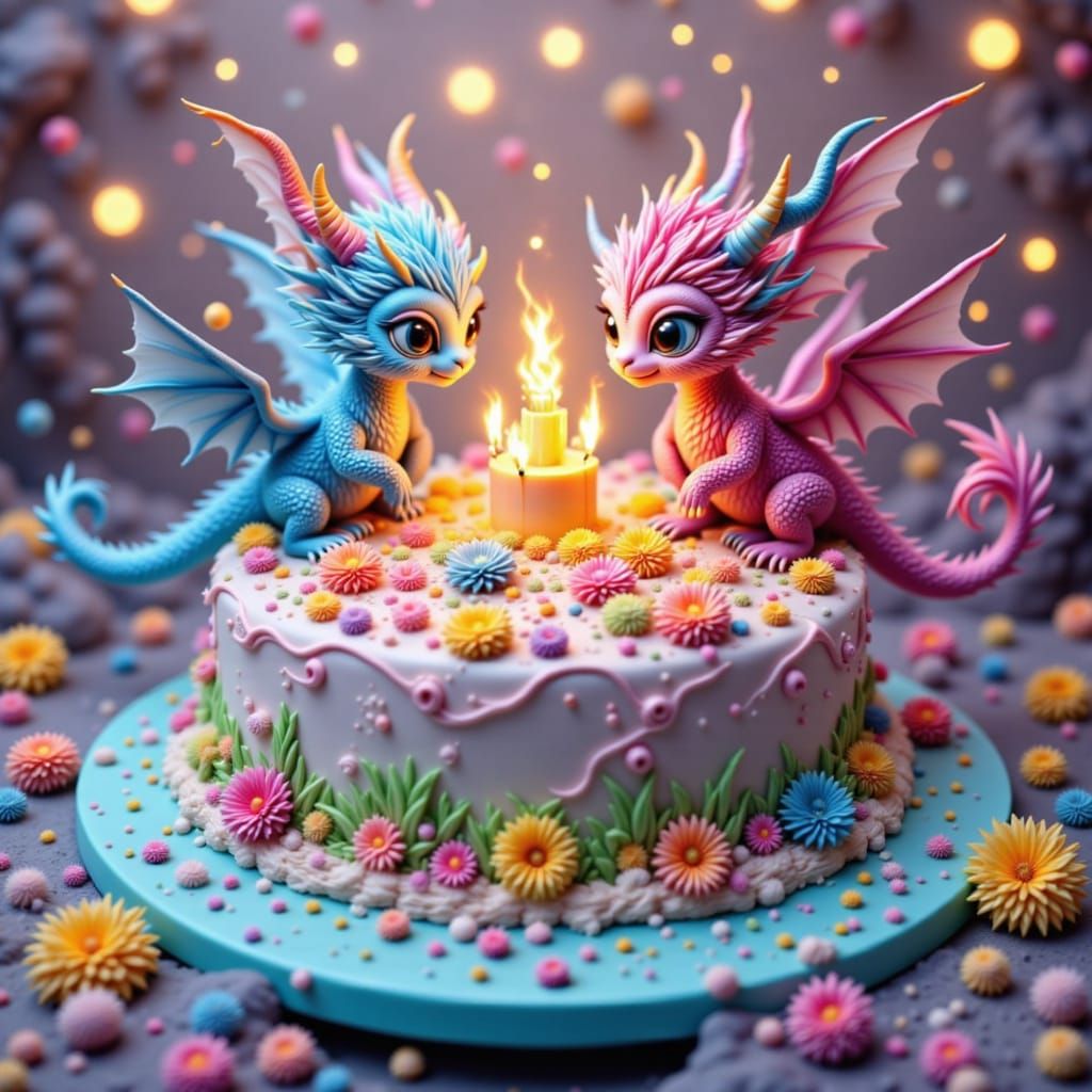 Baby Dragons Made of Buttercream Frosting