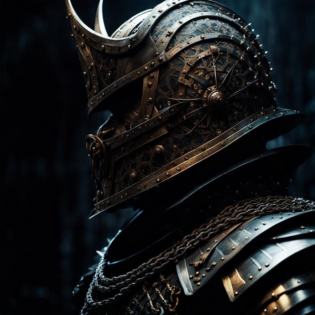 Chaos Knight in Intricate Armor, Cinematic Portrait