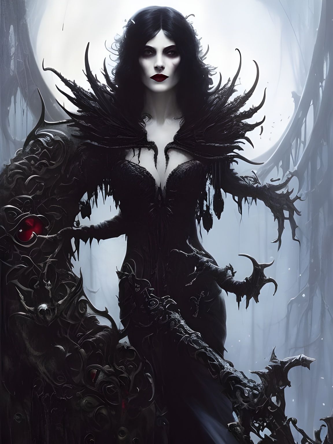Terrifying Goth Vampire Snow White Portrait