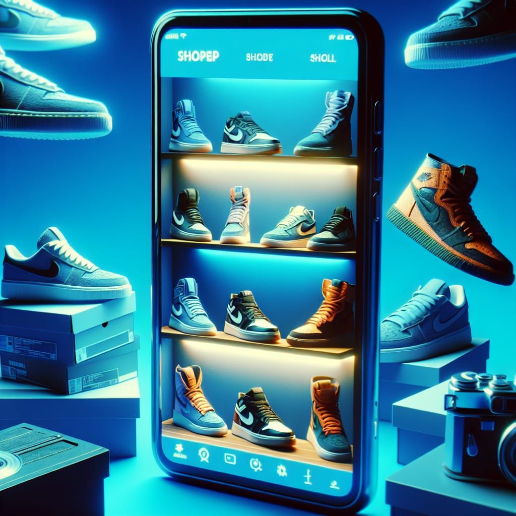 Online Sneaker Store on Mobile in Cinematic Style