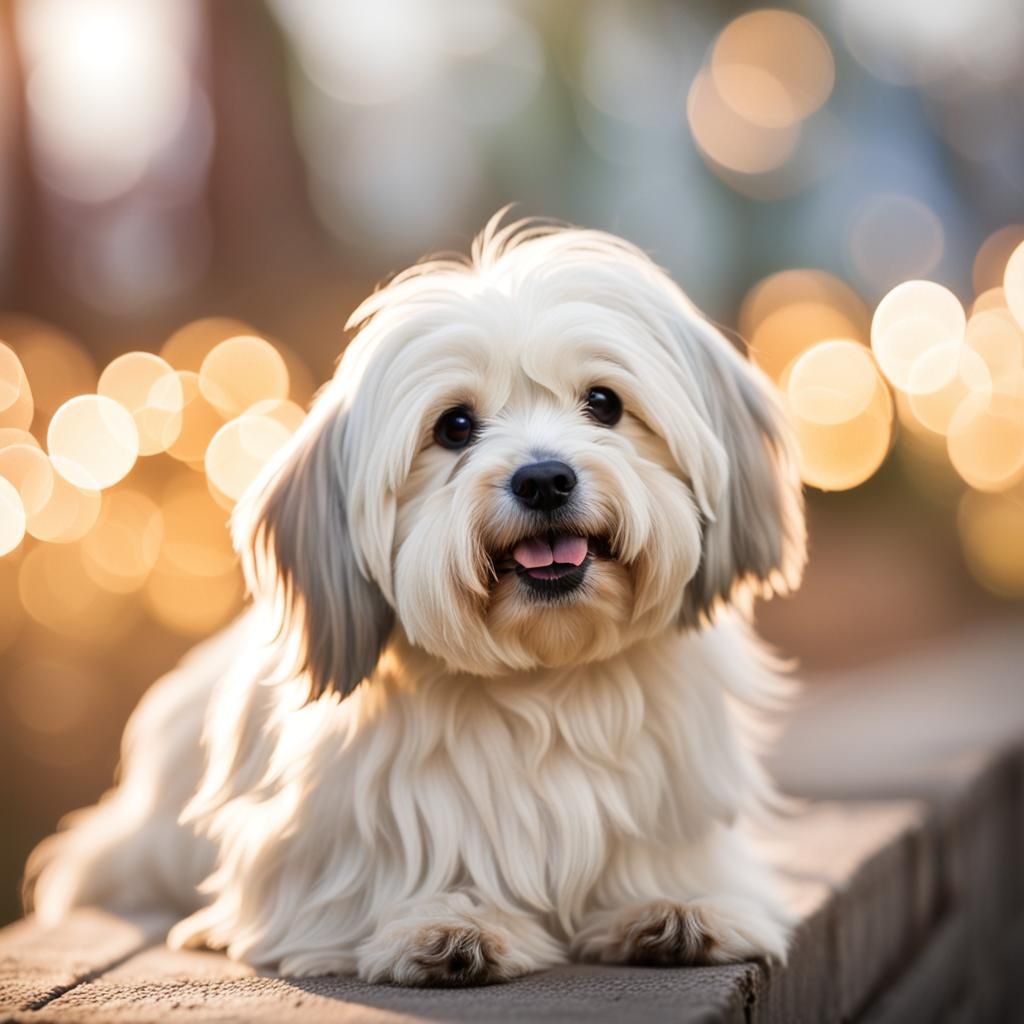 Cream Havanese Dog Portrait in Natural Light