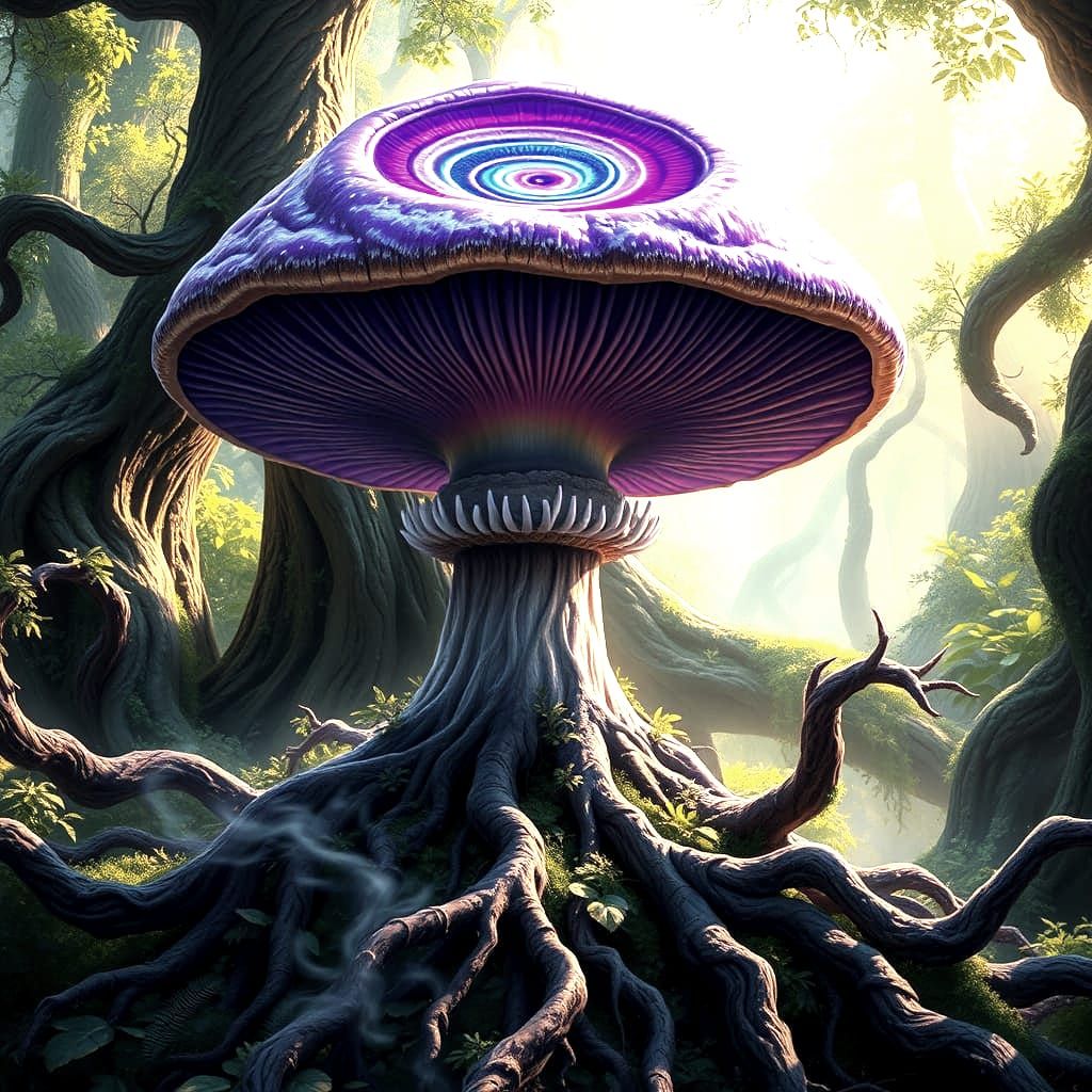 Fantastical Purple Fungus in Deep, Vibrant Colors