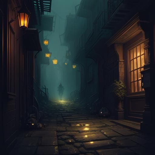 Ghouls Trick or Treating in Dark Fantasy Art