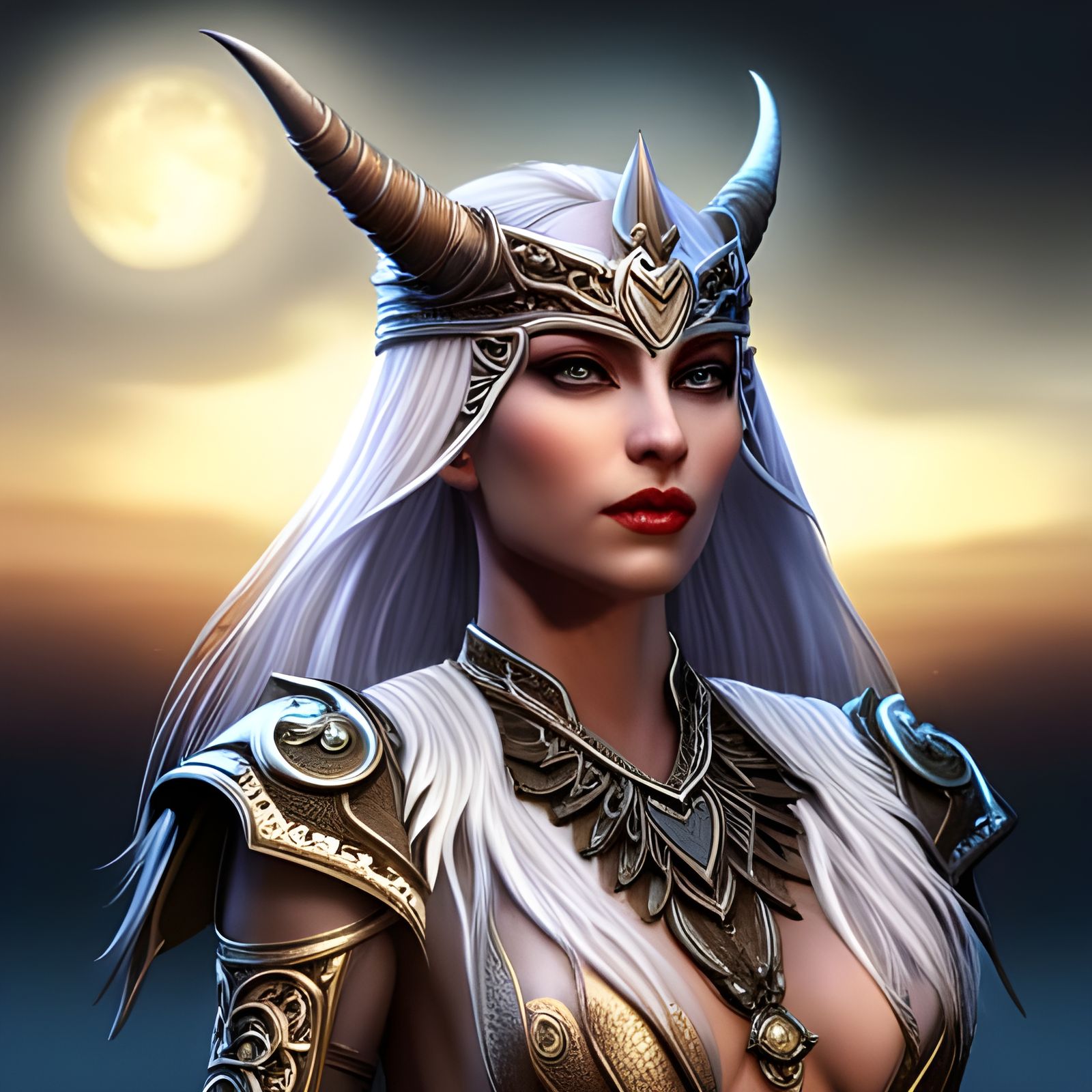 Festive Daedric Princess Portrait in Dark Fantasy Style