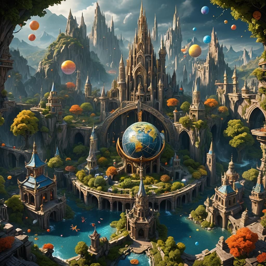 Detailed Matte Painting of World Peace