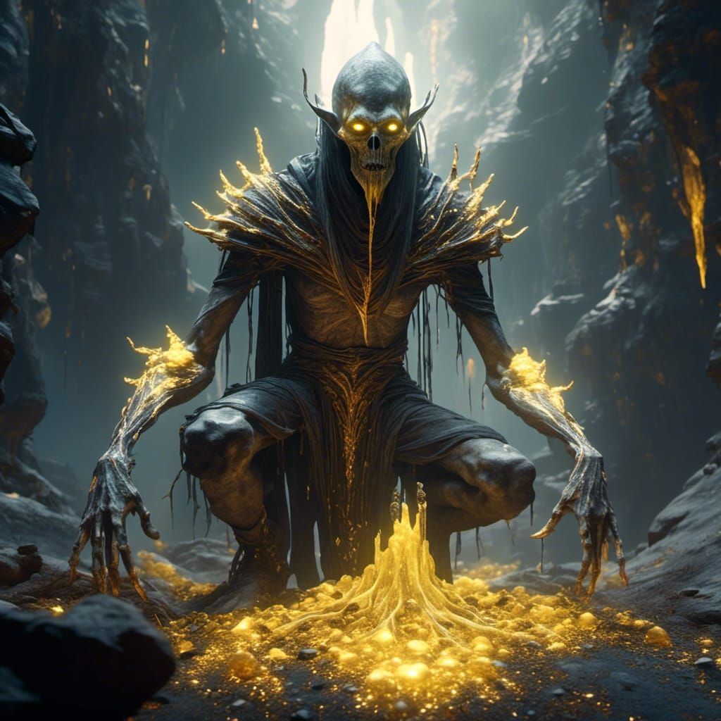 Dark Elf Wraith in Underground Crystal Cave