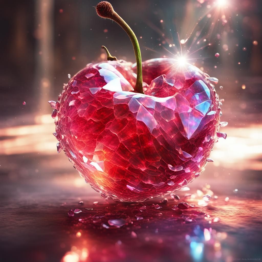 Ruby Cherry with Broken Glass Effect