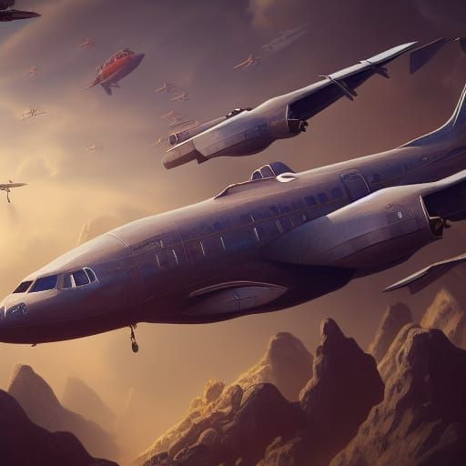 Epic Plane War Concept Art in 8K Resolution