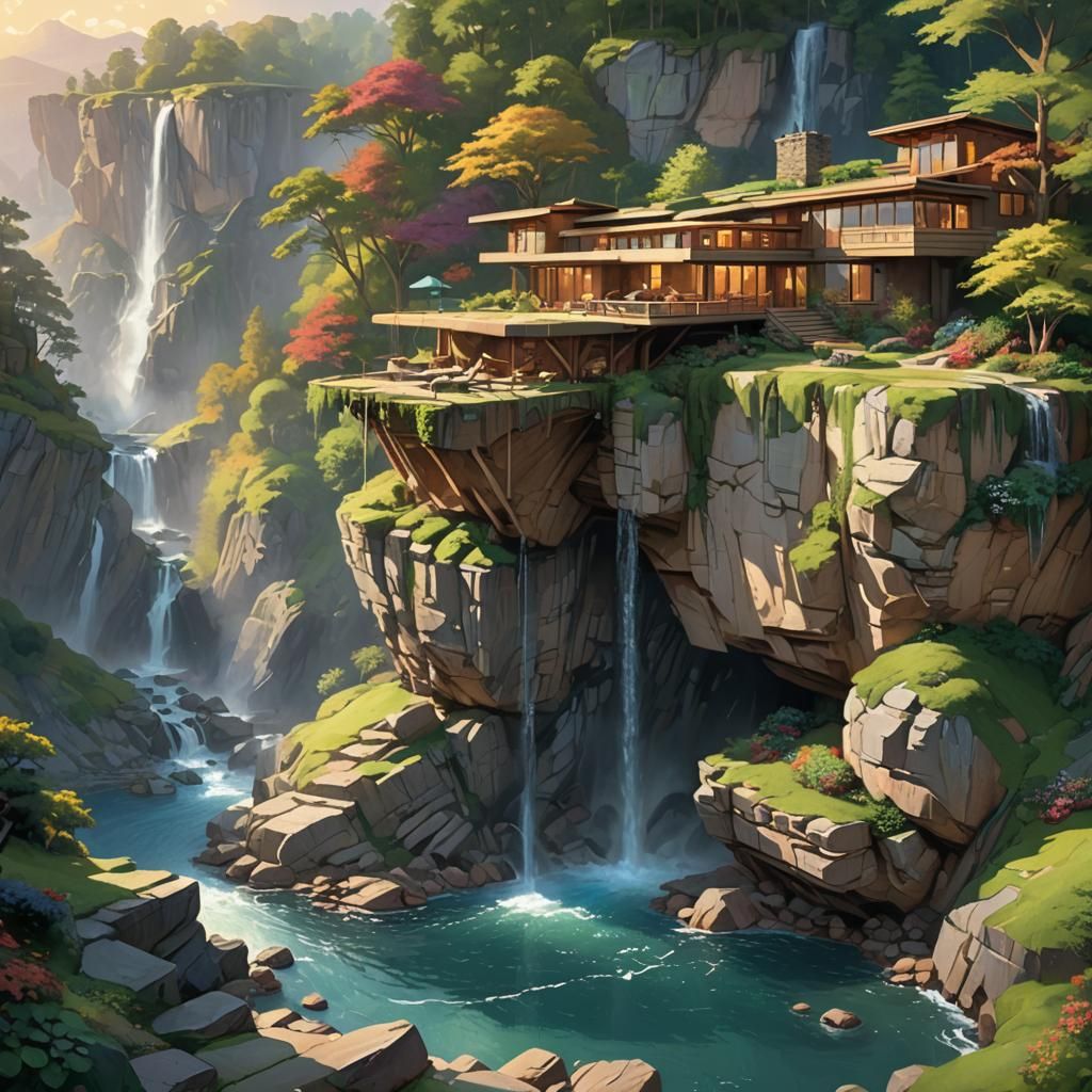 Cliffside House: Impossible Architecture at Golden Hour