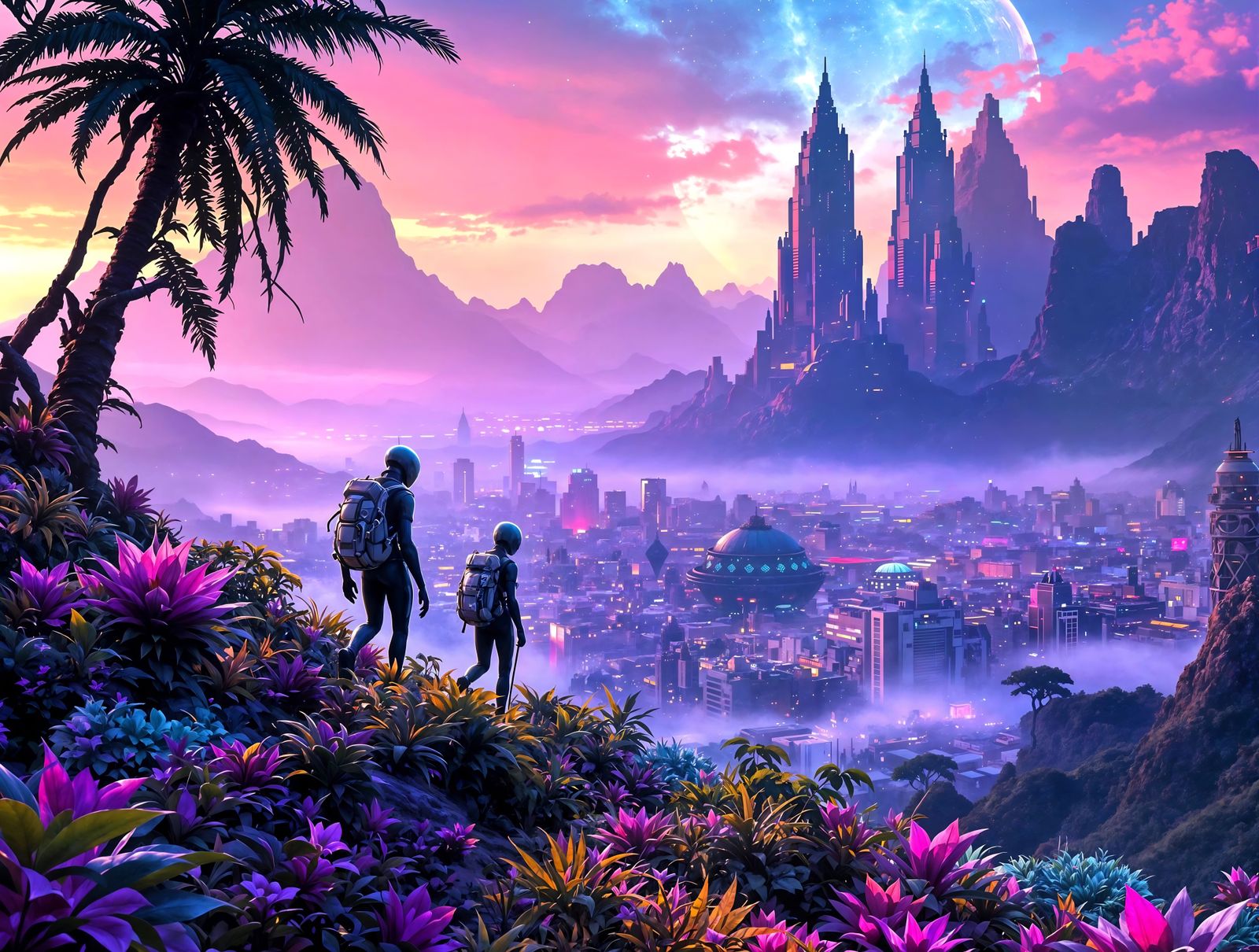 Afrofuturist Aliens Discover a Neon Metropolis