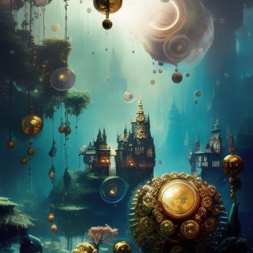 Dream Bubbles in a Surreal Inkblot Style