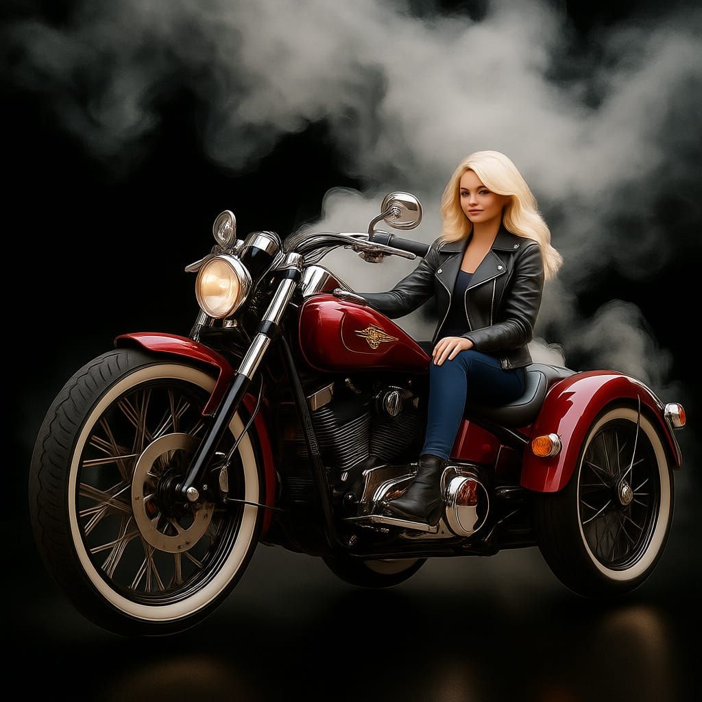 Vintage Trike with Giant Wheel and Electric Motor