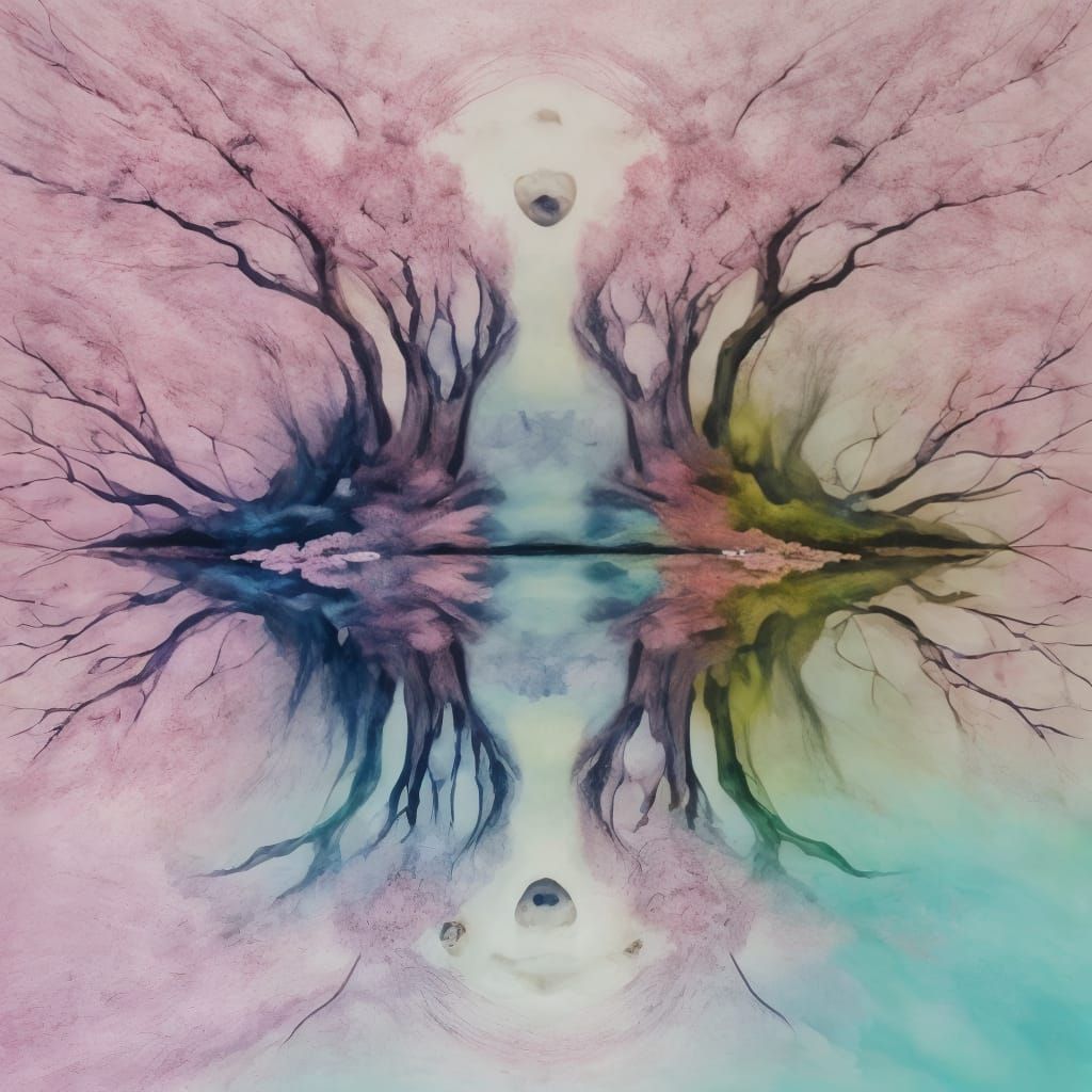 Extraterrestrial Cherry Blossoms in Surrealist Style