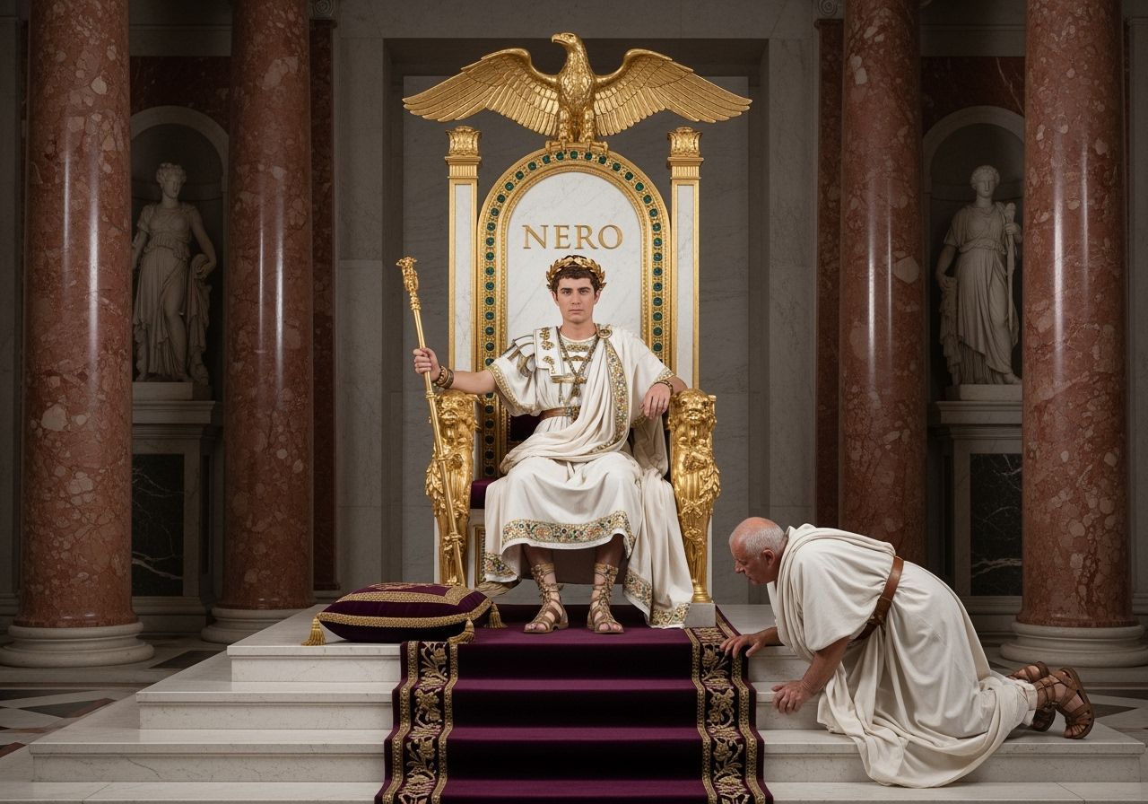 Emperor Nero on Extravagant Throne