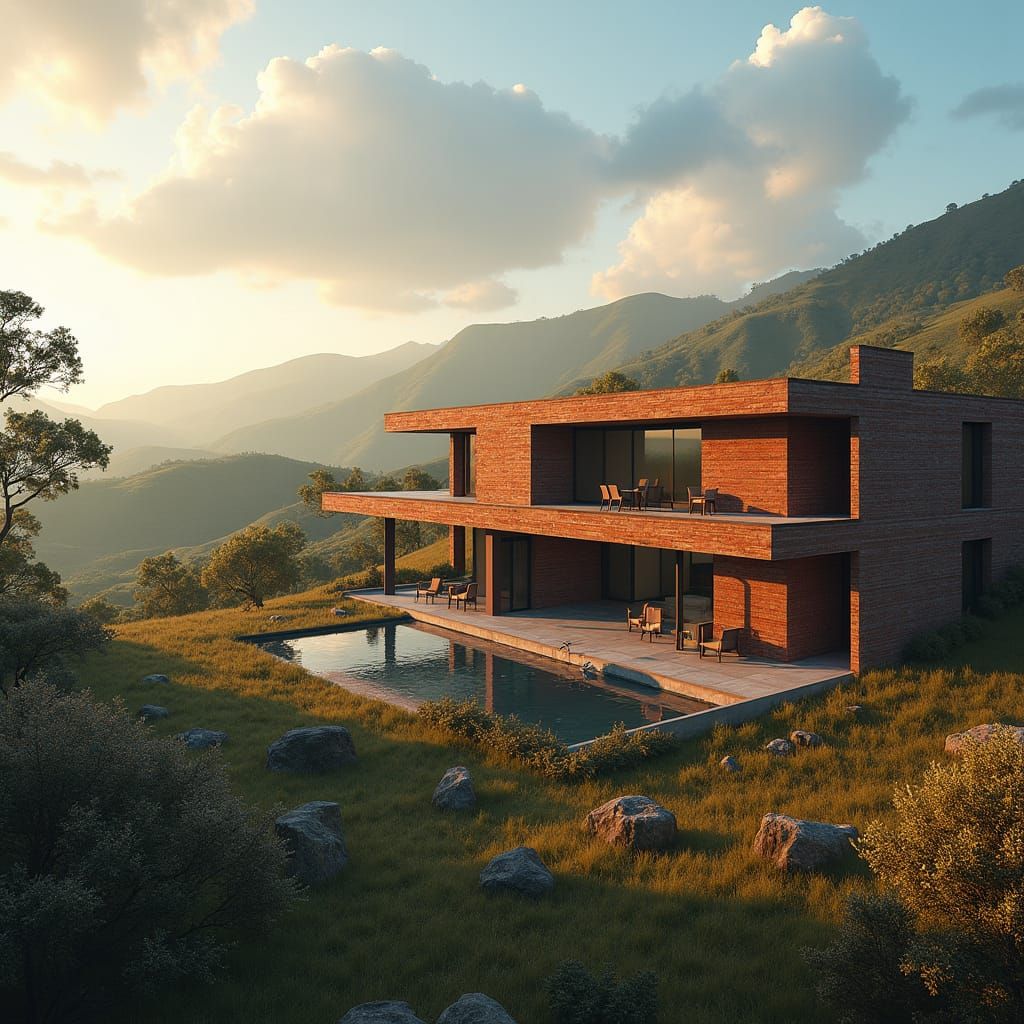Luxury Villa with Horses in a Matte Painting