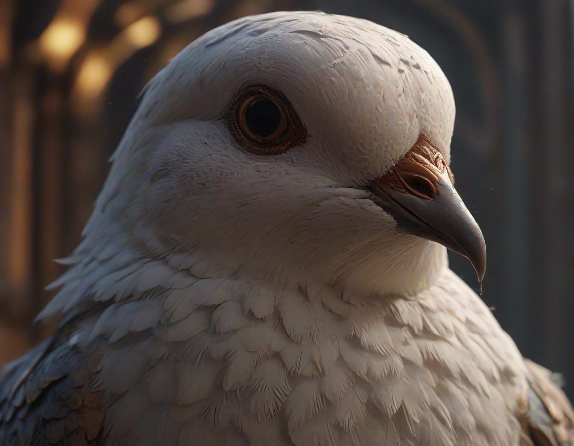 Majestic Dove Gaze in Dark Fantasy Style