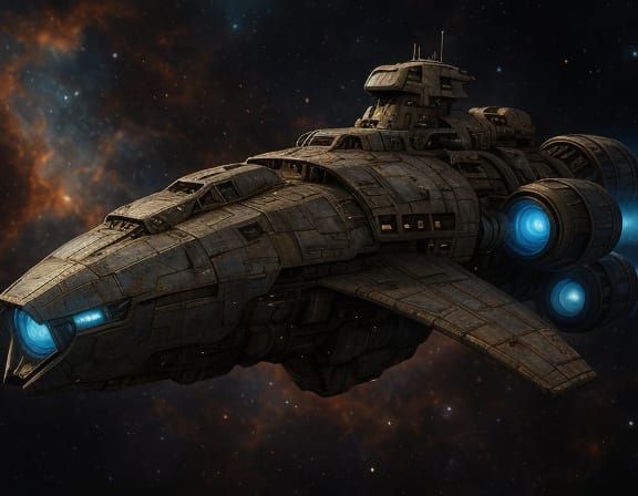 Photorealistic Spaceship Portrait from Titan A.E.
