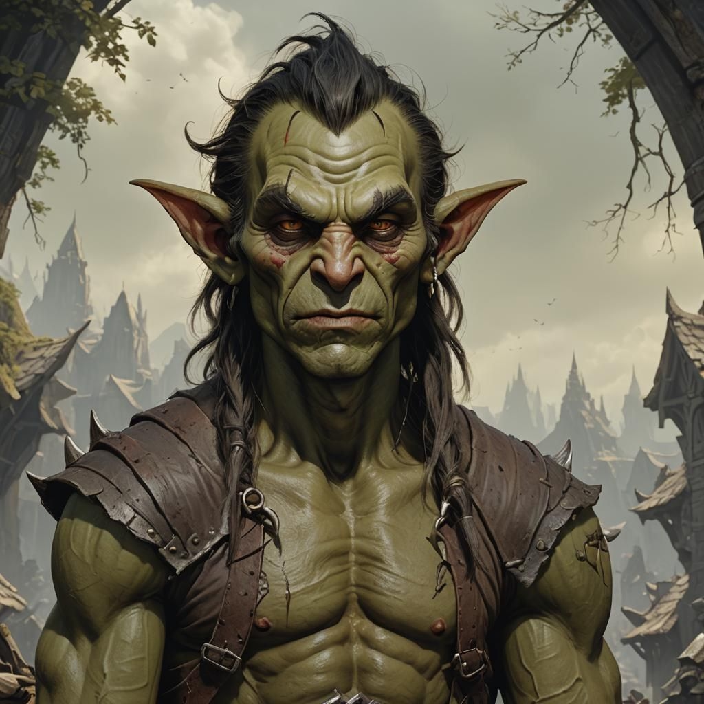 Handsome Goblin Orc Elf Hybrid Portrait