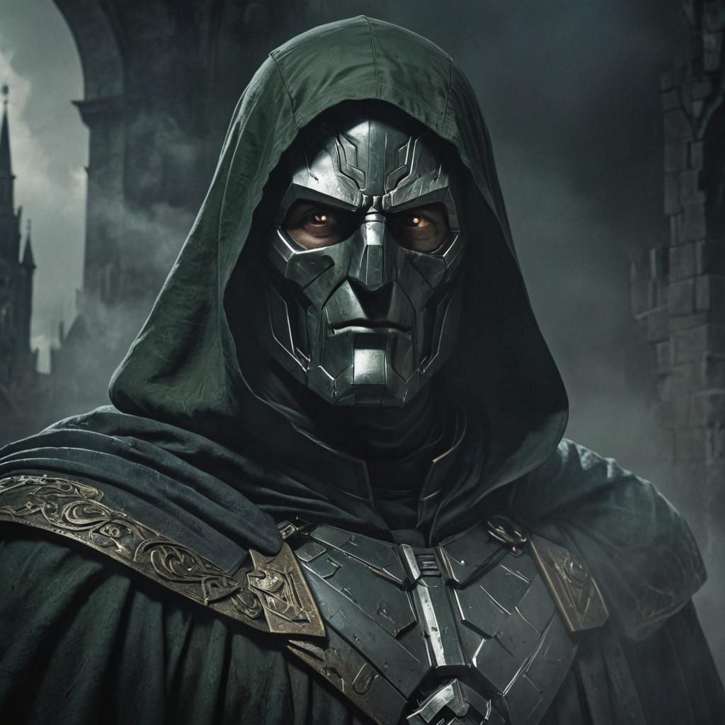 Doctor Doom Portrait in Comic Book Style