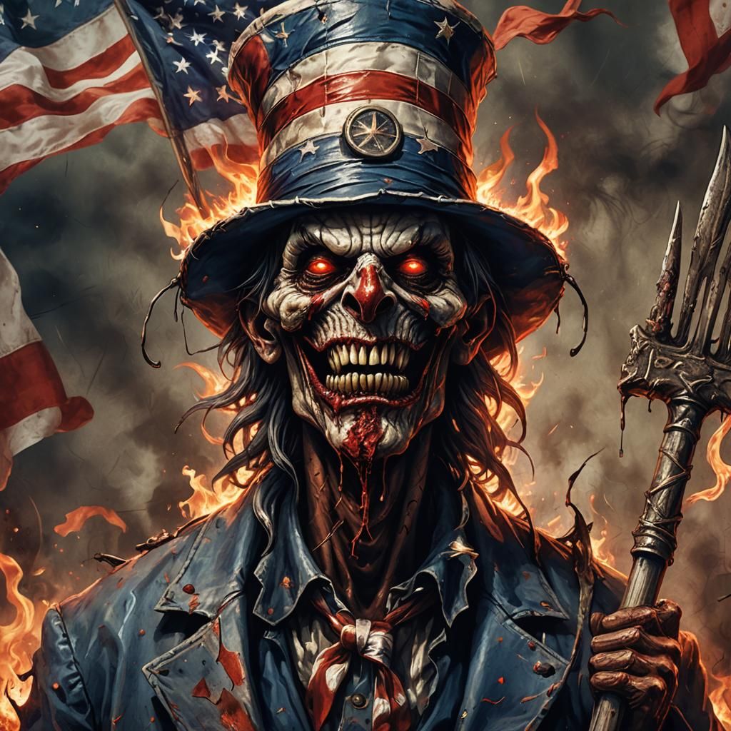 Grotesque Demon in Dark Surrealist Horror Art