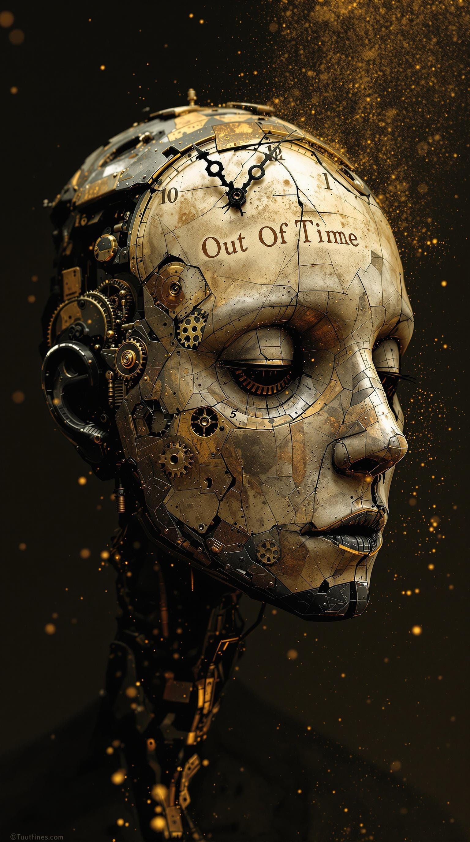 Mechanical Timekeeper with Tarnished Brass Surface