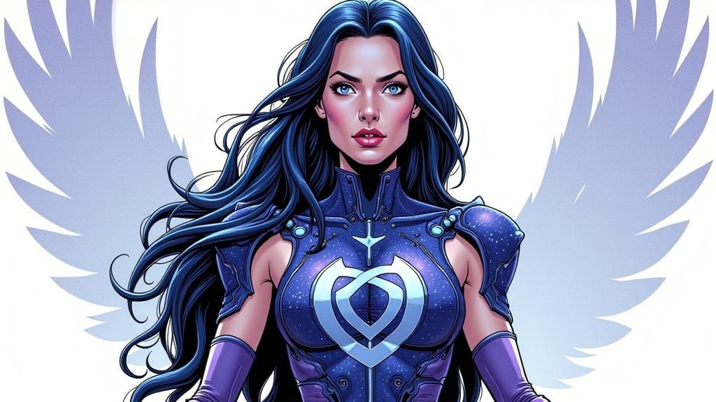 Heroic Infinite Woman in Cosmic Comic Style