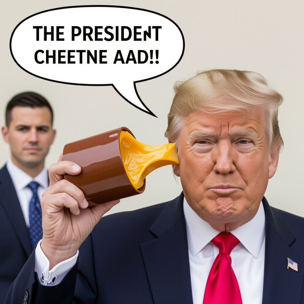 President with Cheese Ears Followed by Cylinder