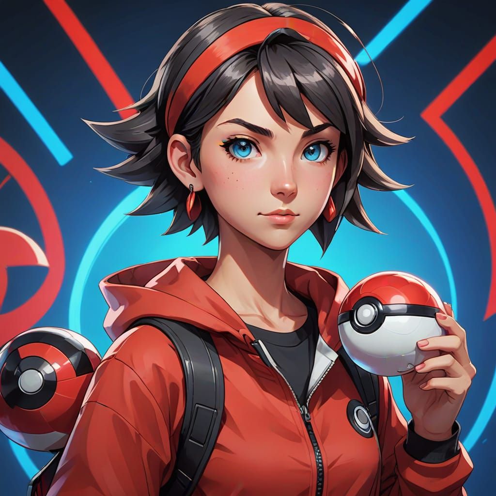 Anime-Inspired Pokemon Trainer Concept Art in 4K